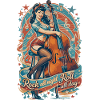 Rockabilly Pin-Up Girl mit Kontrabass