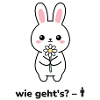 wie geht's? – Hase mit Blume Meme