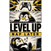 Level Up – Nap Later Gaming-Pinguin