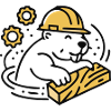 Biber Bauhelm Holz Grafik
