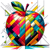 Bunter Apfel – Abstrakte Geometrische Illustration