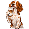 Bretonischer Spaniel mit Latte Macchiato