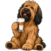 Briard mit Latte Macchiato
