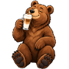 Braunbär mit Latte Macchiato