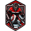 Roter Torwart im Hockey-Design