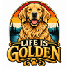 Life Is Golden Retriever Retro