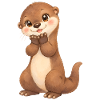 Otter – süßer stehender Fischotter