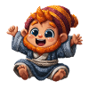 Zwergenbaby mit Strickmütze