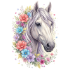 Blumiger Pferdekopf Pastell