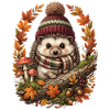 Herbstlicher Igel im Herbstlaub