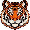 Tigerkopf im Patch-Look