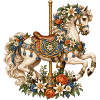 Karussellpferd mit Edelweiß & Alpenblumen