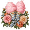 Zuckerwatte mit Blumen & Trachtenschleife