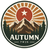 Herbstliche Berglandschaft mit Sonne Badge