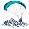 Blauer Berggipfel Paragleiten