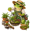 Frosch baut ein Terrarium