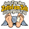 Zettel am Zeh – Schwarzer Humor