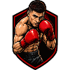 Boxer mit roten Handschuhen Schild