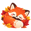 Ruhevoller Herbstfuchs im Laub