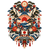Japan | Fuji, Kraniche & Wellen
