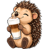Igel mit Latte Macchiato