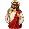 Jesus mit Matcha Latte