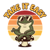 Nimm es locker, Retro Meditierender Frosch