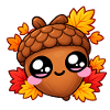 Haselnuss-Kawaii-Herbst