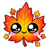 Kawaii Lächelndes Ahornblatt