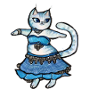 Blaues Kleid Katzendoodle