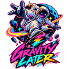 Neon-Astronaut Skateboard Gravity