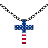 USA Flagge mit Kreuz