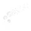 Löwenzahnflug mit Schmetterlingen
