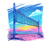 Volleyballnetz Vaporwave