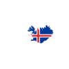 Isländisch Flagge Herzschlag