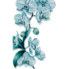 Blau Orchideen Druck