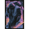 Neon-Vaporwave Hund