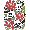 Floral Skull Retro Herbstästhetik