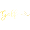 Golf goldener Schriftzug mit Herz