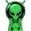  Grüner Alien Außerirdischer Science Fiction