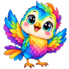 Kawaii Mehrfarbige Vogel