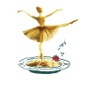 Spaghetti Ballerina mit Tomate & Basilikum Kunst