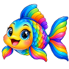 Kawaii Mehrfarbiger Fisch