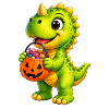 Halloween-Dino mit Zuckertüte