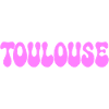 Toulouse, neonrosa Blasenbuchstaben