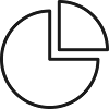 Analytics Tortendiagramm-Linien-Symbol