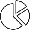 Analytics Tortendiagramm-Linien-Symbol