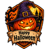 Halloween Kürbis mit Hexenhut