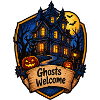 Geisterhaus Halloween Schild