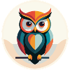 Moderne Eule – Farbige Tierillustration